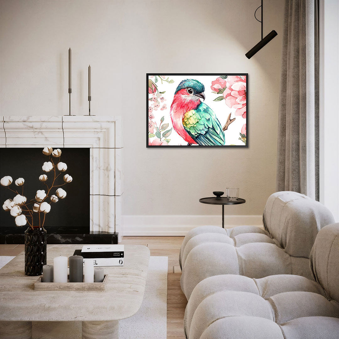 Vogels en bloemen Kunstwerk