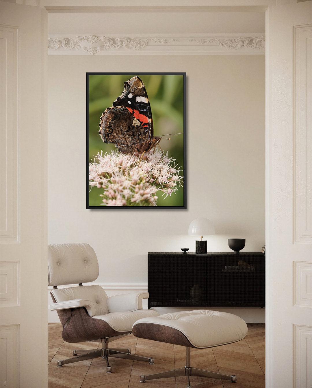 Vlinder op bloem Kunstwerk