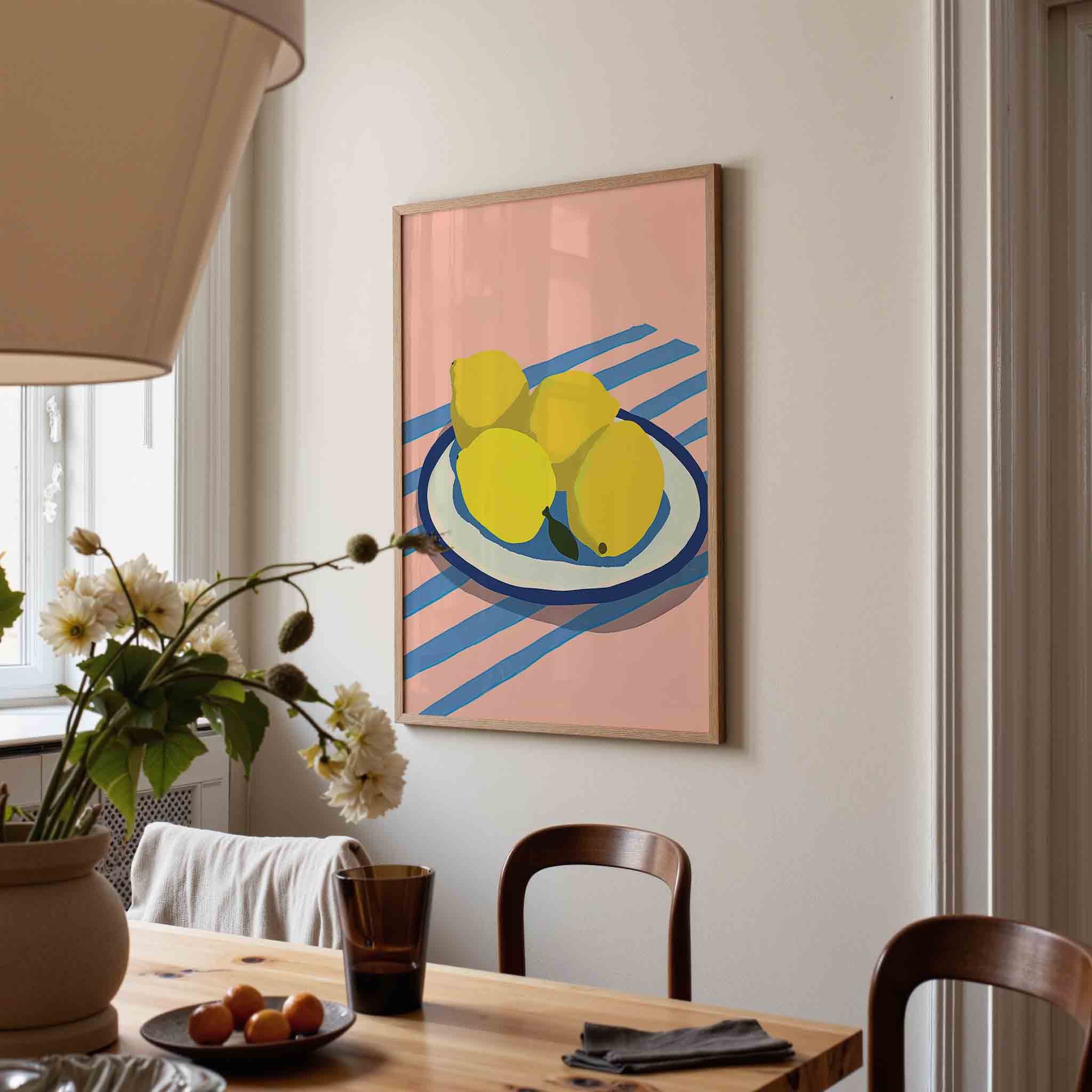 Citroenen op bord Poster
