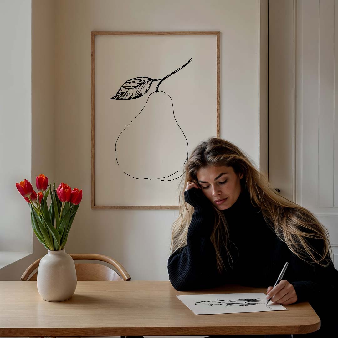 Elegante Peer Illustratie Poster-WallArtistic