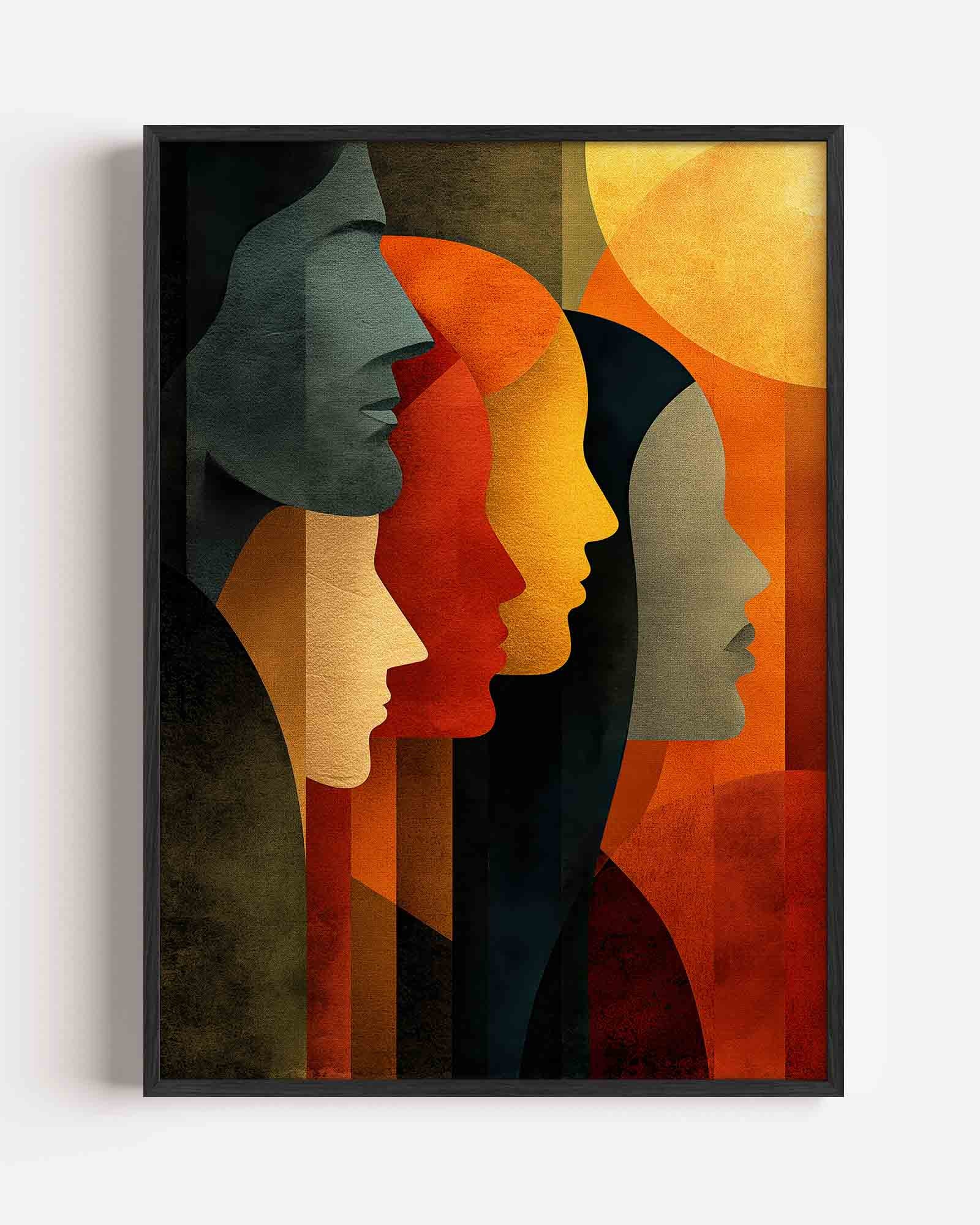 Silhouetten in profiel Poster