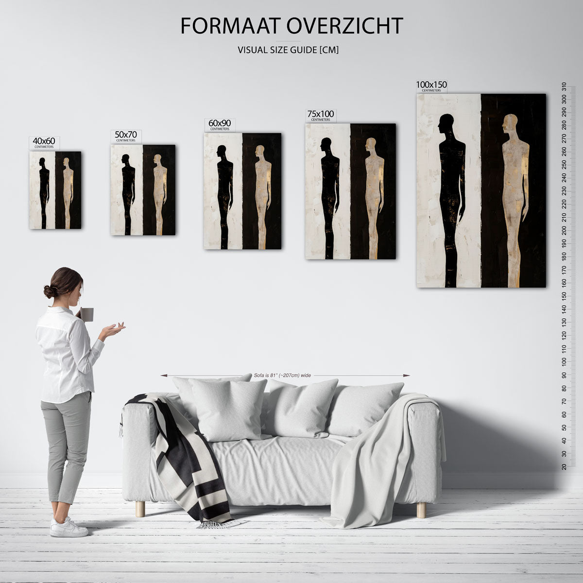Tegenovergestelde figuren Kunstwerk