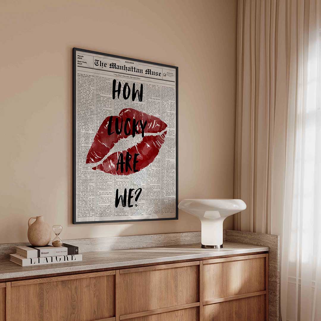 Rode lippen en tekst Poster