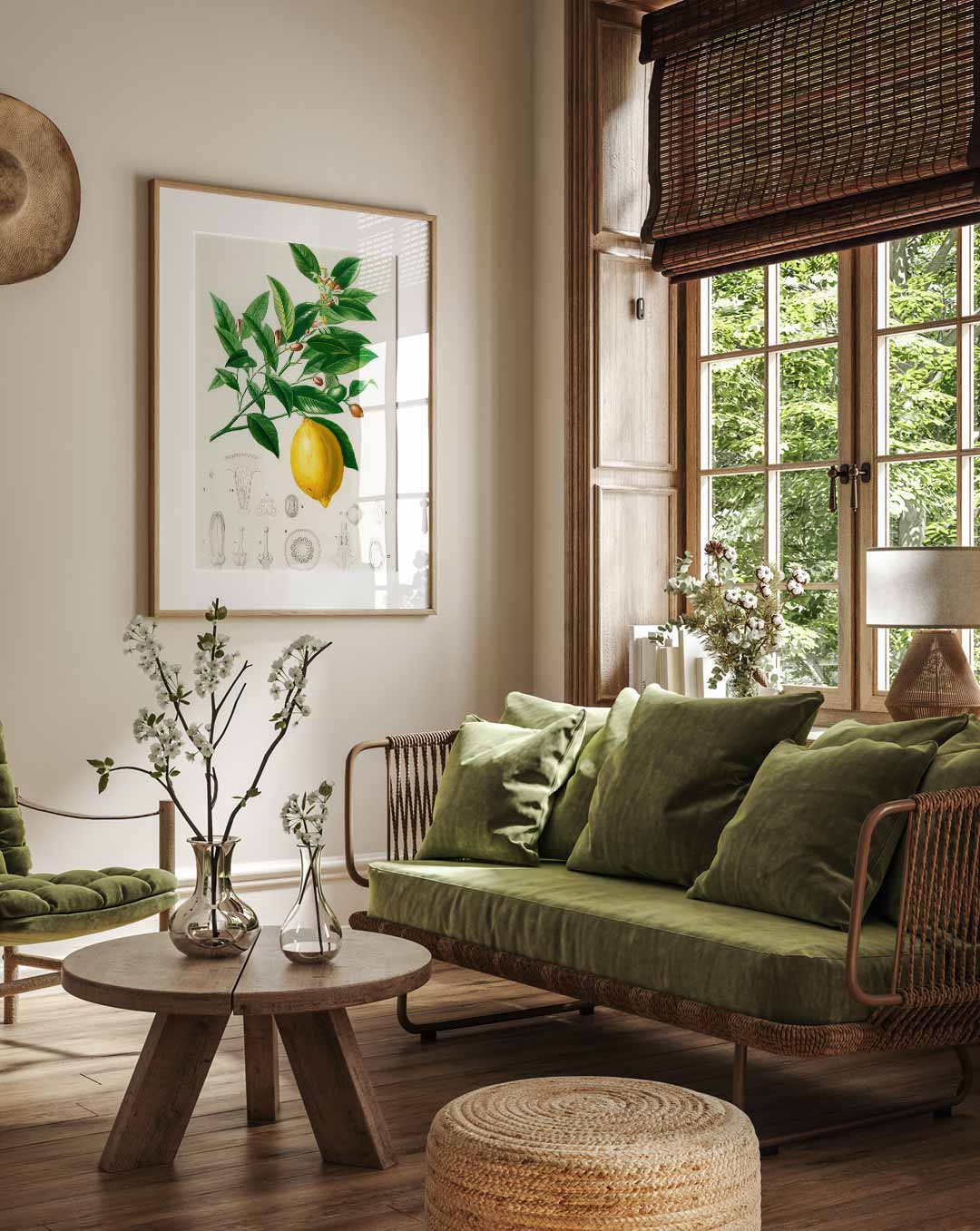 Botanische Citroen Illustratie Poster-WallArtistic