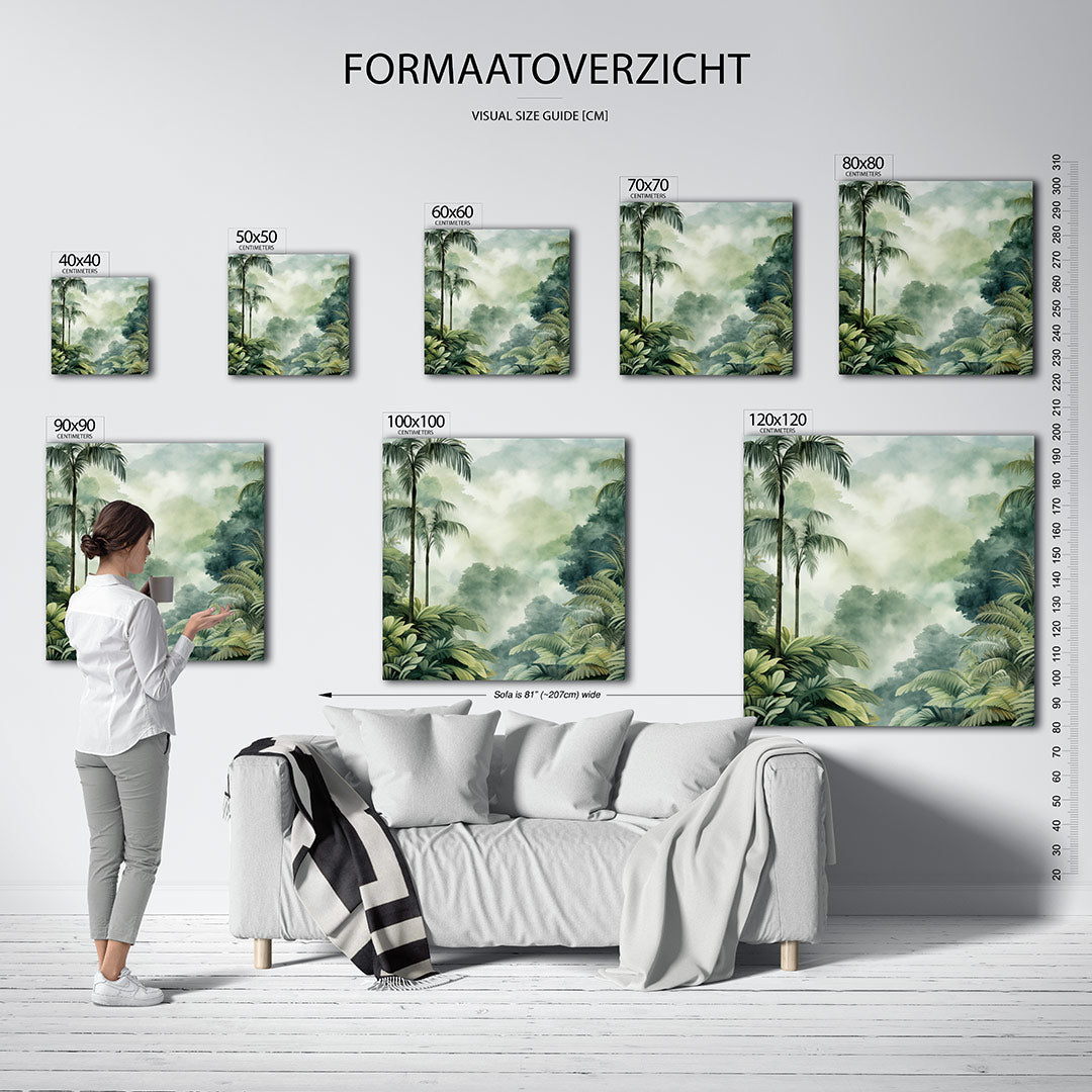 Tropisch boslandschap Kunstwerk