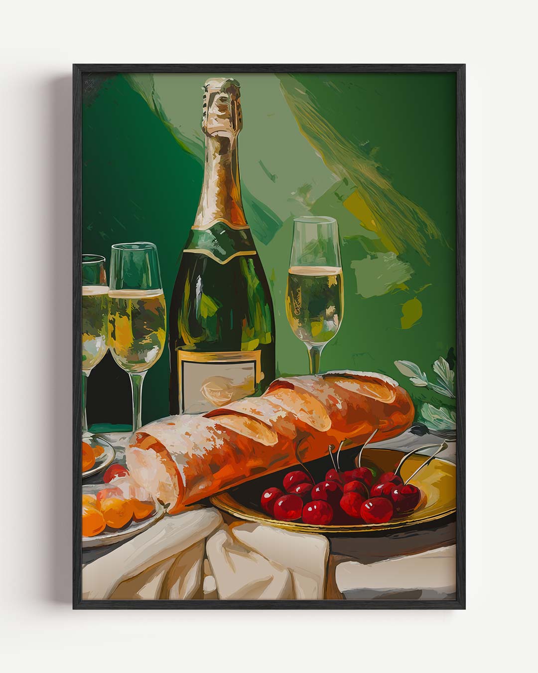 Luxe Champagne en Fruit Print Poster-WallArtistic
