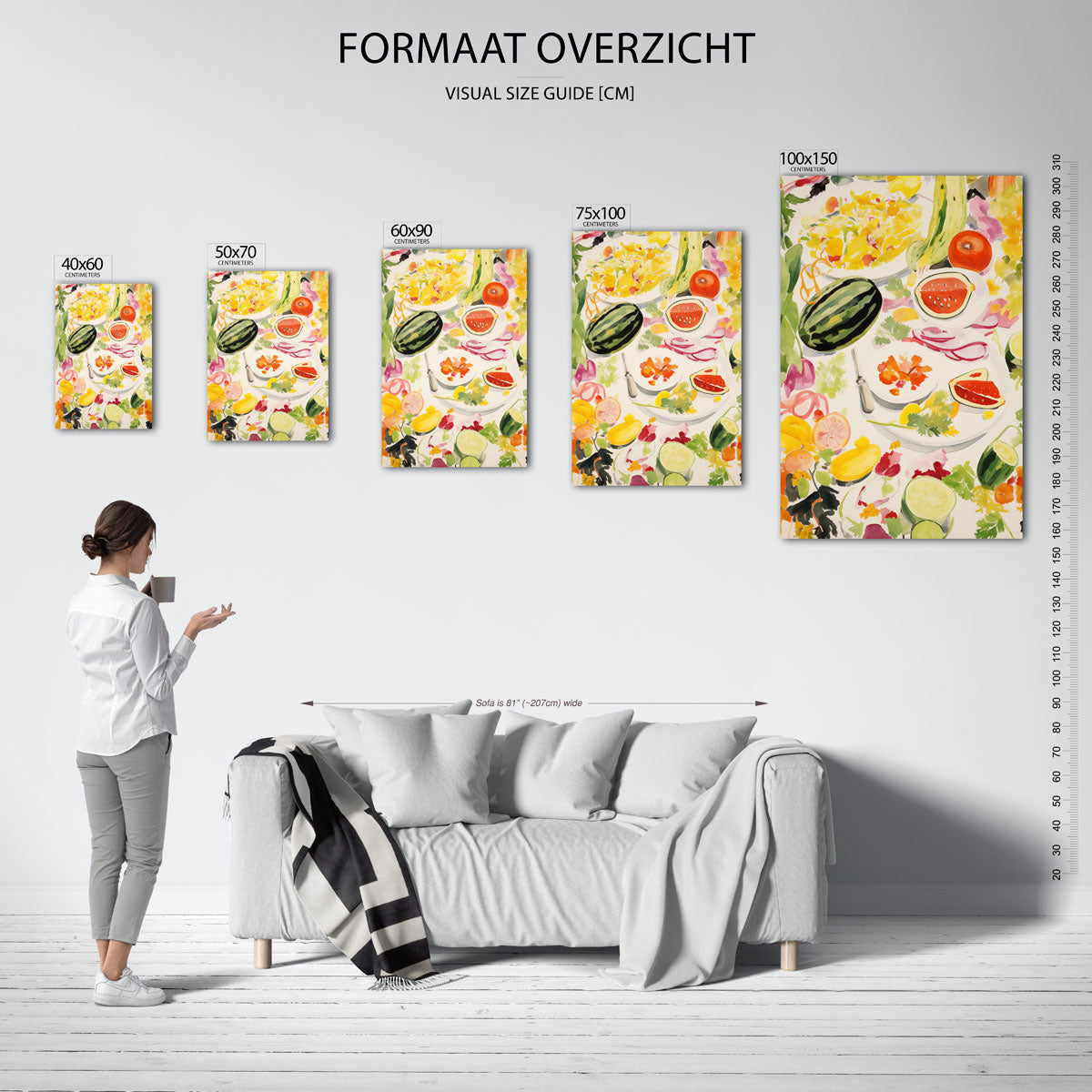 Vrolijke tafelscène Kunstwerk