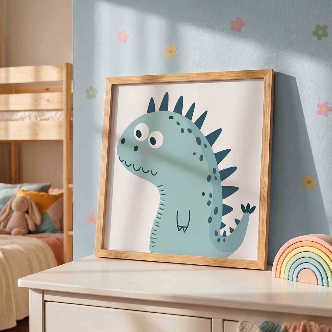 Blauwe dinosaurus Poster