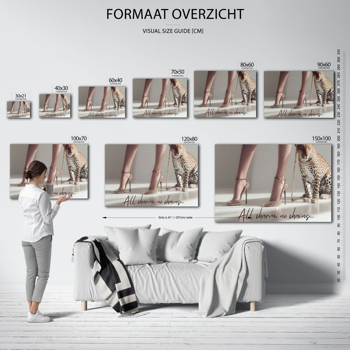 Luipaard en hakken Poster
