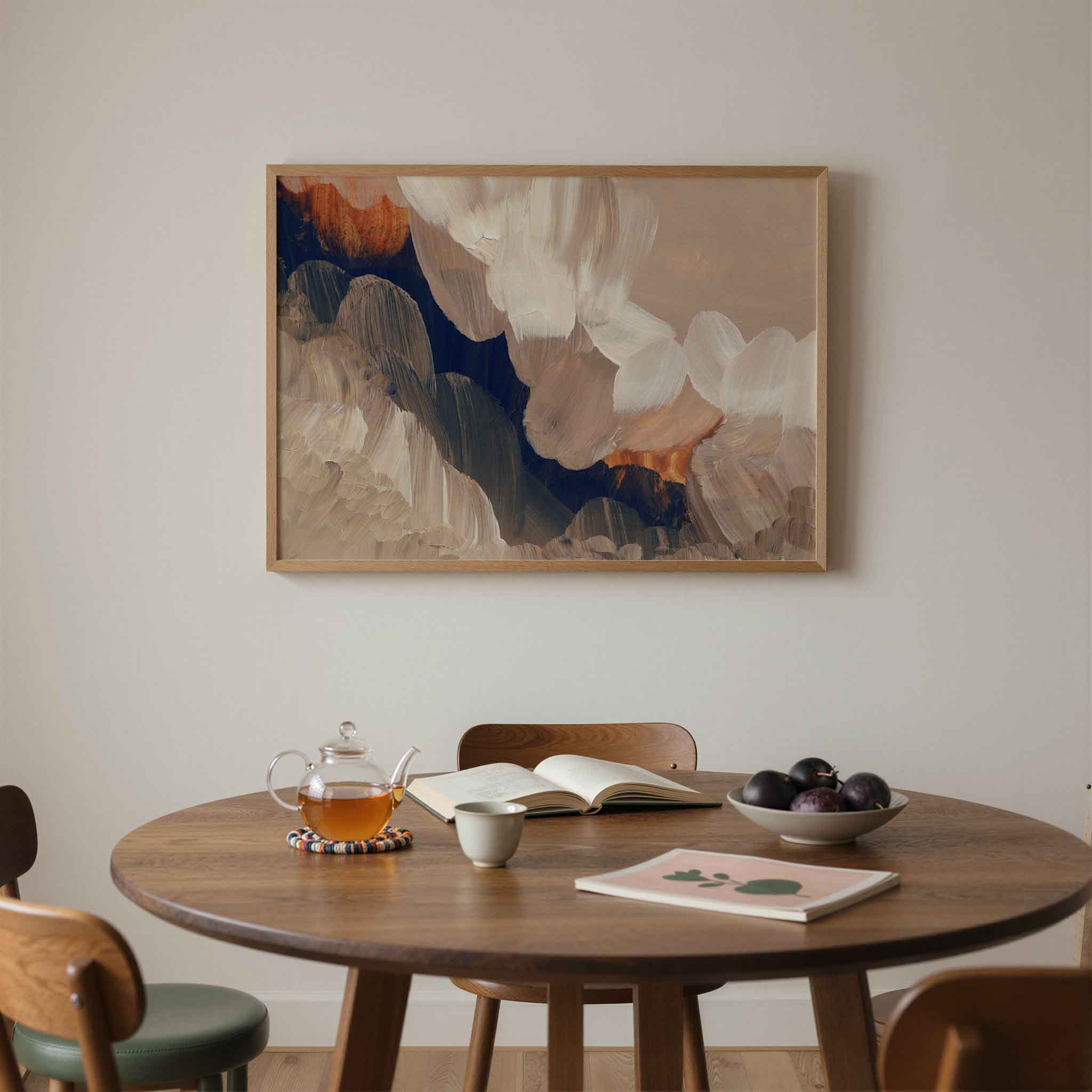 Abstracte penseelstreken Poster