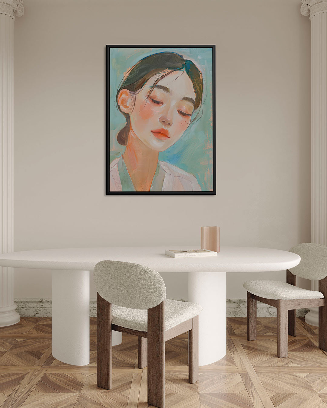 Dromerige portretstudie Kunstwerk