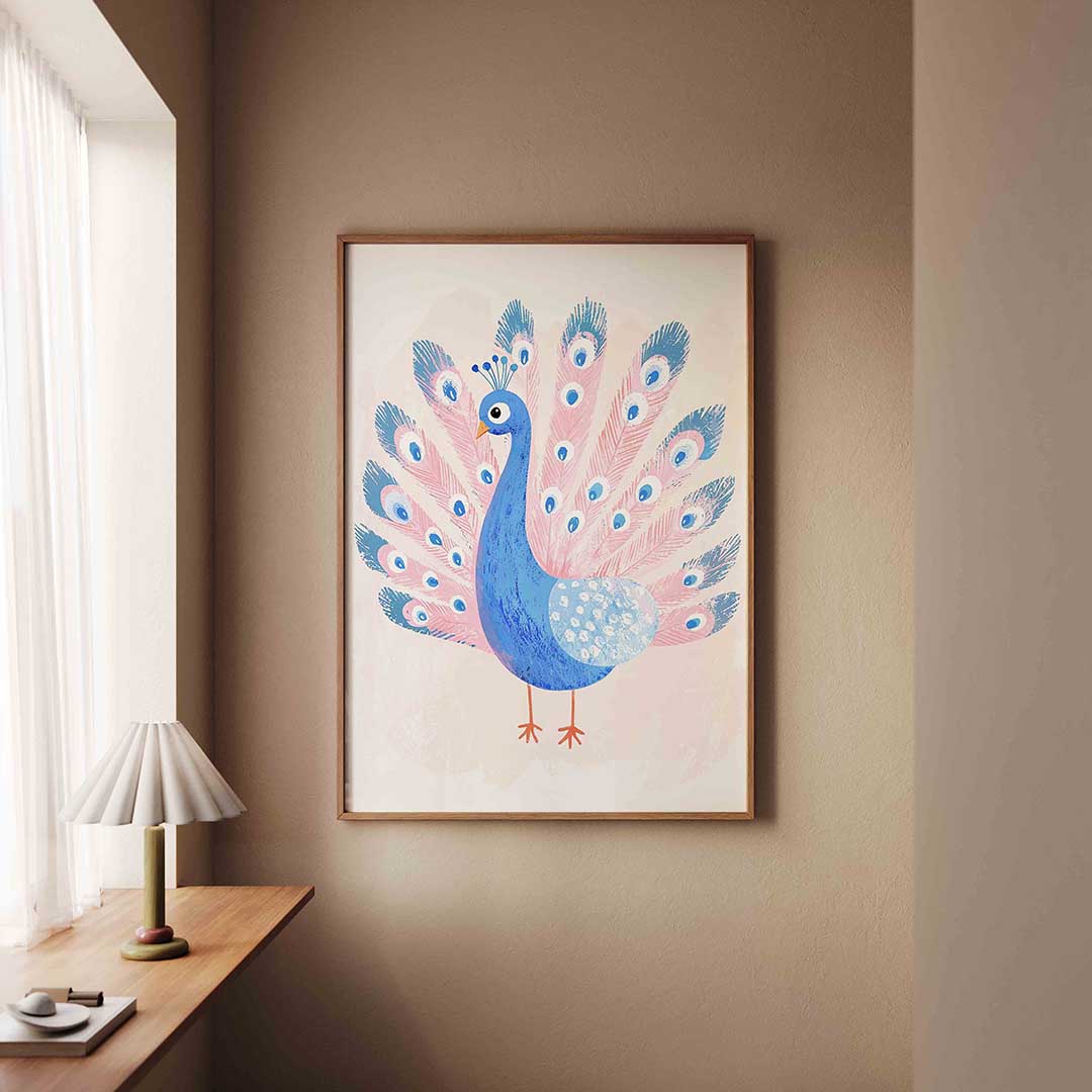 Blauwe pauw Poster