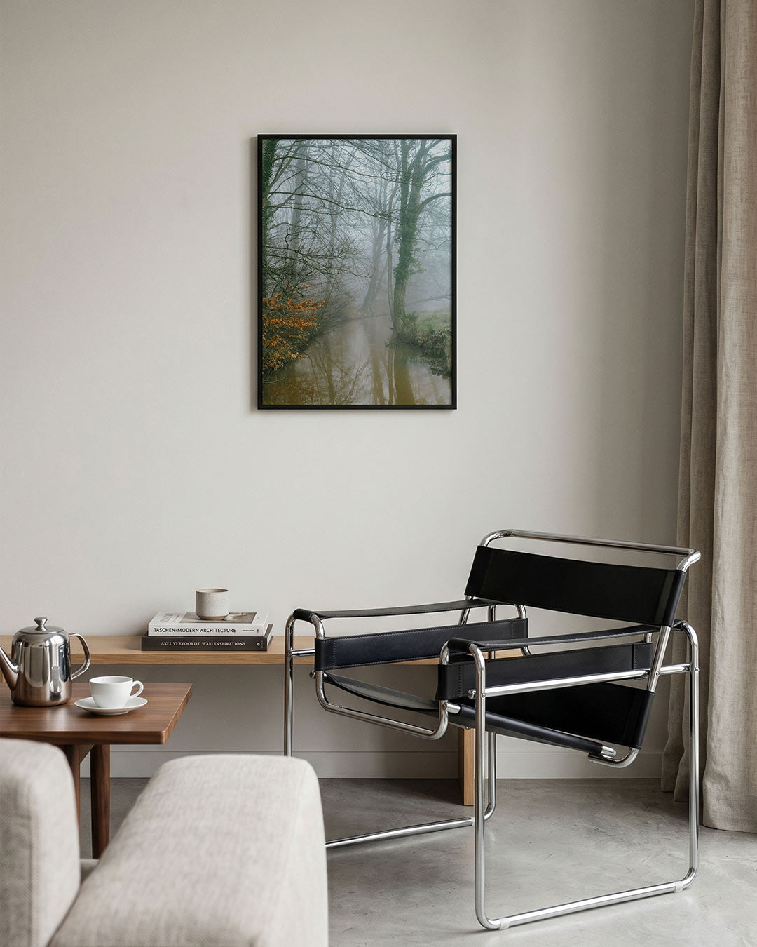 Mistig boslandschap Poster